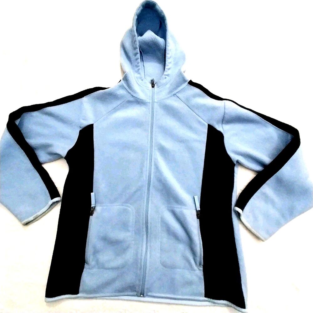 Vintage Nick & Sarah Hoodie Size Large Blue 2 Tone Zip Up Polyester #E4